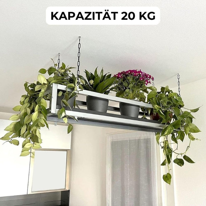 yelloo - Pflanzenregal Indoor Outdoor, Balkon Deko, Blumenständer Metall Hängendes Regal mit Ketten