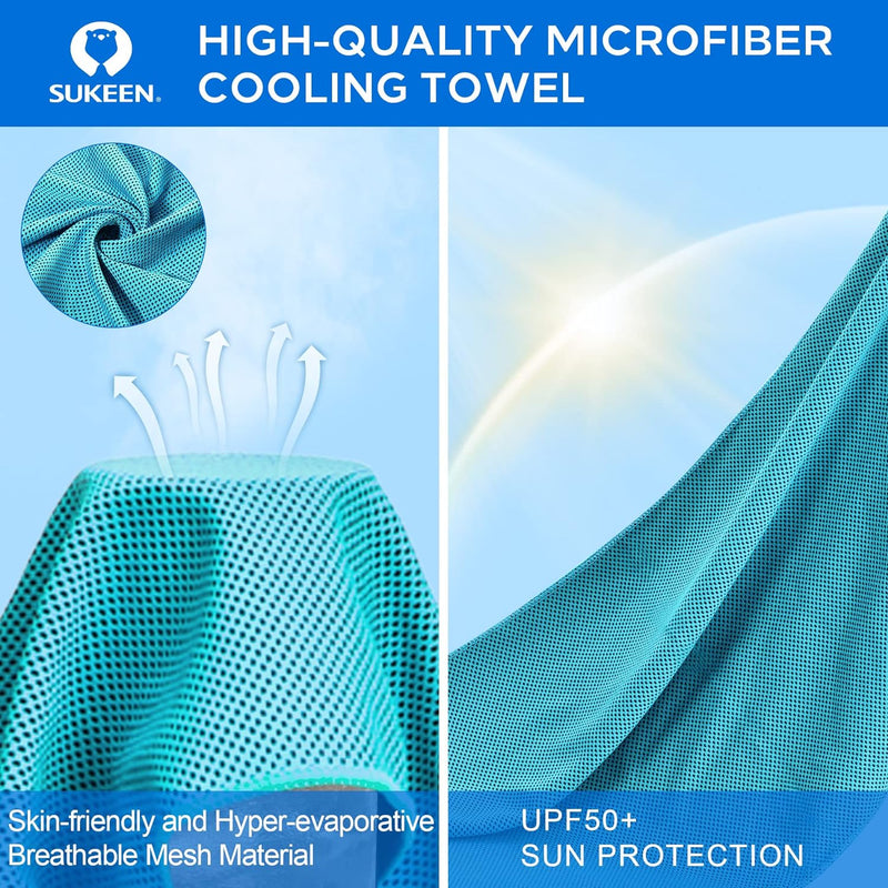Kühltuch Set, kühlendes Handtuch Kühltücher Hals, Handtuch kühlend, Cooling Towel, Kühltücher Sport,
