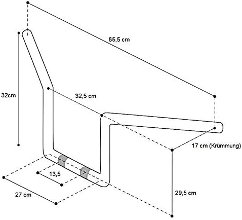 Lenker Ape Hanger Square 12" kompatibel mit Harley Softail Custom/Slim FLS/FLSL chrom