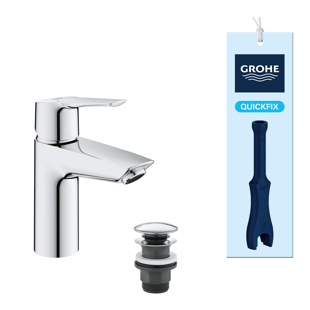 GROHE QUICKFIX Start - Einhand - Waschtischarmatur (wassersparend, inkl. 3-in-1 Montagewerkzeug, mit