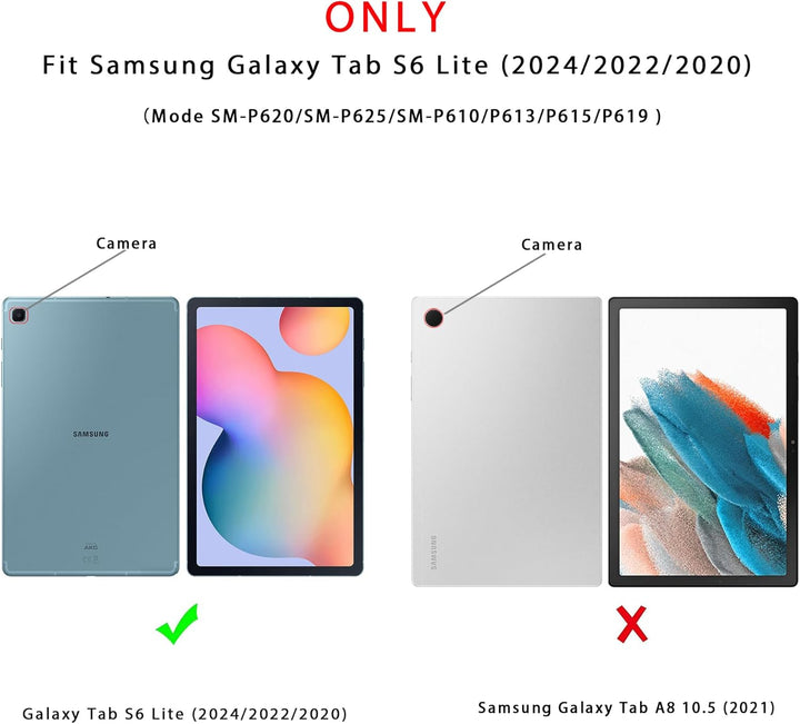 für Samsung Galaxy Tab S6 Lite 10,4 Zoll 2024/2022/2020 Hülle mit Tastatur QWERTZ : 7-Farbige Beleuc