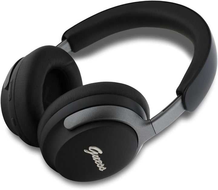 Guess Wireless Kopfhörer mit Studio Sound PU Leder Script Logo ANC/ENC (Schwarz), Schwarz