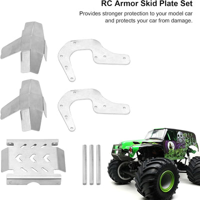 VGEBY RC Chassis Armors Set,Edelstahlpanzerung Anti-Kollisions-Frontstossstangen für LOSI LMT Solid