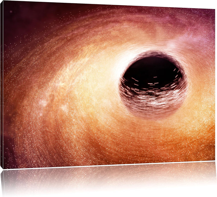 Pixxprint Loch mit Farbkontrasten / 100x70cm Leinwandbild bespannt auf Holzrahmen/Wandbild Kunstdruc