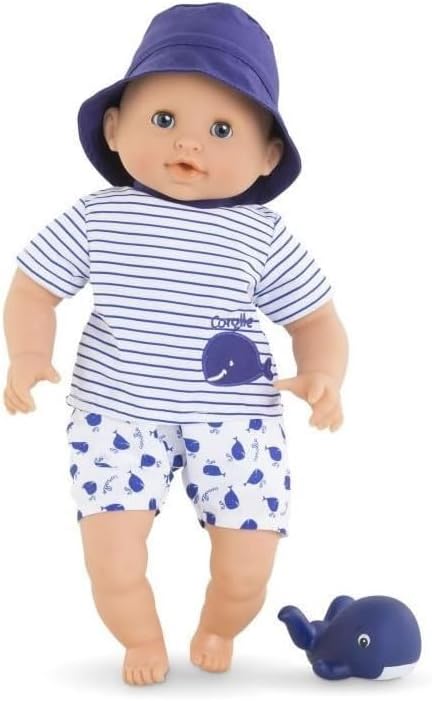 Corolle - Meine erste Puppe, Babybadezimmer, 30 cm, ab 18 Monaten, mit Badespielzeug Wal, 9000100670
