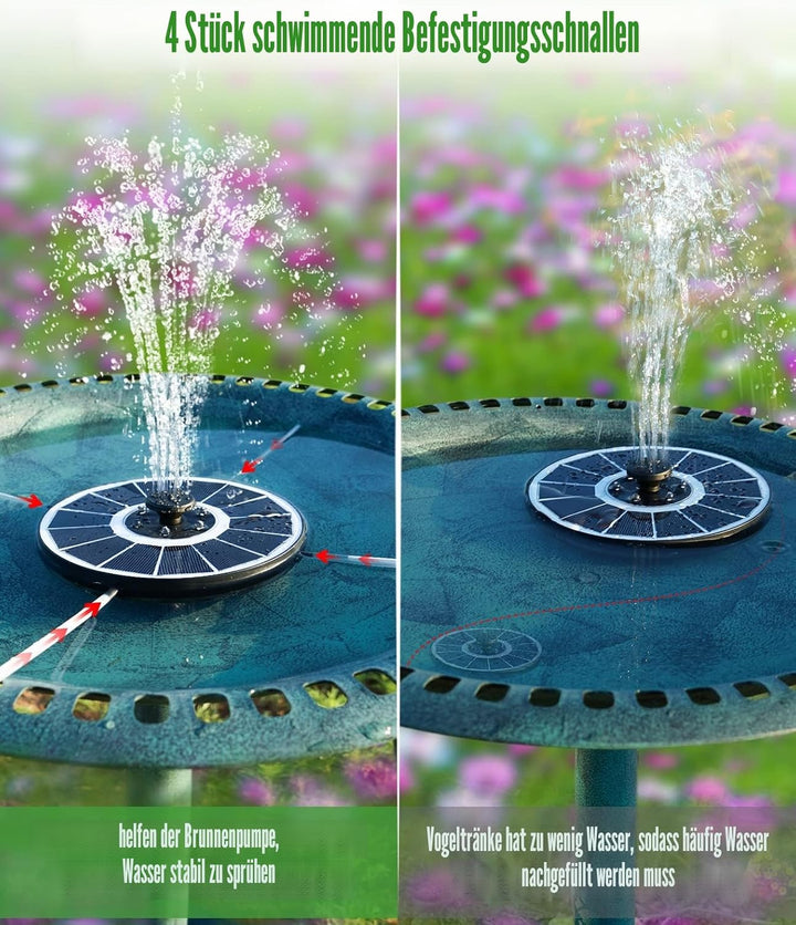 SZMP Solar Springbrunnen für aussen 100% Glas 2023 Upgraded,3.5W Solar Teichpumpe mit 8 Effekte Sola