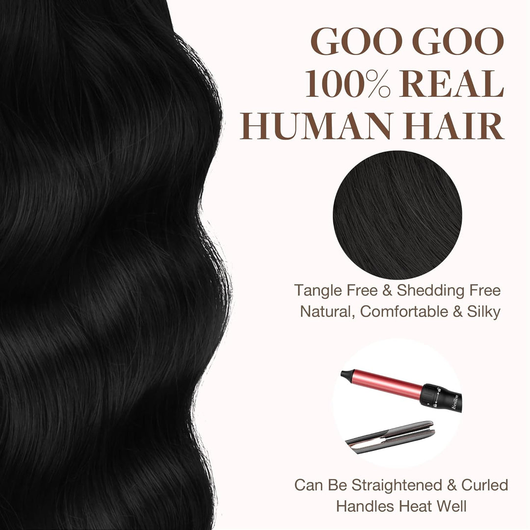 GOO GOO Tape in Extensions Echthaar, Tape Extensions Echthaar, 45cm 50g 20pcs, Extensions Echthaar,