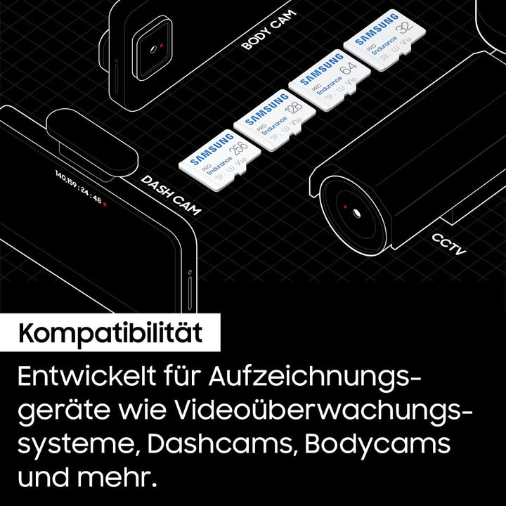 Samsung PRO Endurance microSD Speicherkarte (MB-MJ256KA/EU) 256 GB, UHS-I U3, Full HD & 4K UHD, 100
