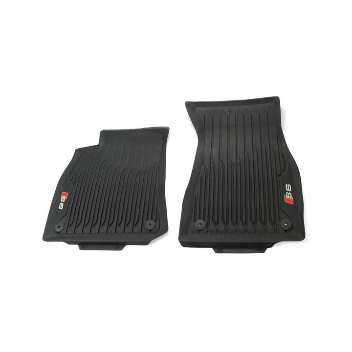 Audi 4K1061221A041 Gummi Fussmatten 2X vorn Gummimatten Allwettermatten rot/schwarz, mit S6 Schriftz