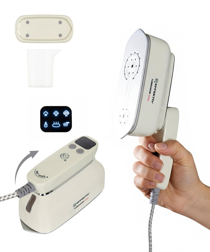 EFFEKTIV Reisebügeleisen, Handgerät Dampfbügeleisen, Ultrakompaktes-leichtes, 3 in1-Mini Dampfglätte