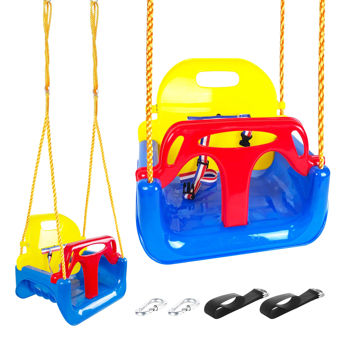 KINSPORY Kinderschaukel Babyschaukel 3 in 1 Babysitz verstellbar Mitwachsend Schaukelsitz Gartenscha
