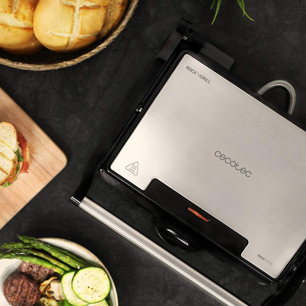 Cecotec Elektrischer Kontaktgrill und Sandwichmaker Rock'nGrill Rapid. 1500 W, Grillfläche 24,5 x 17