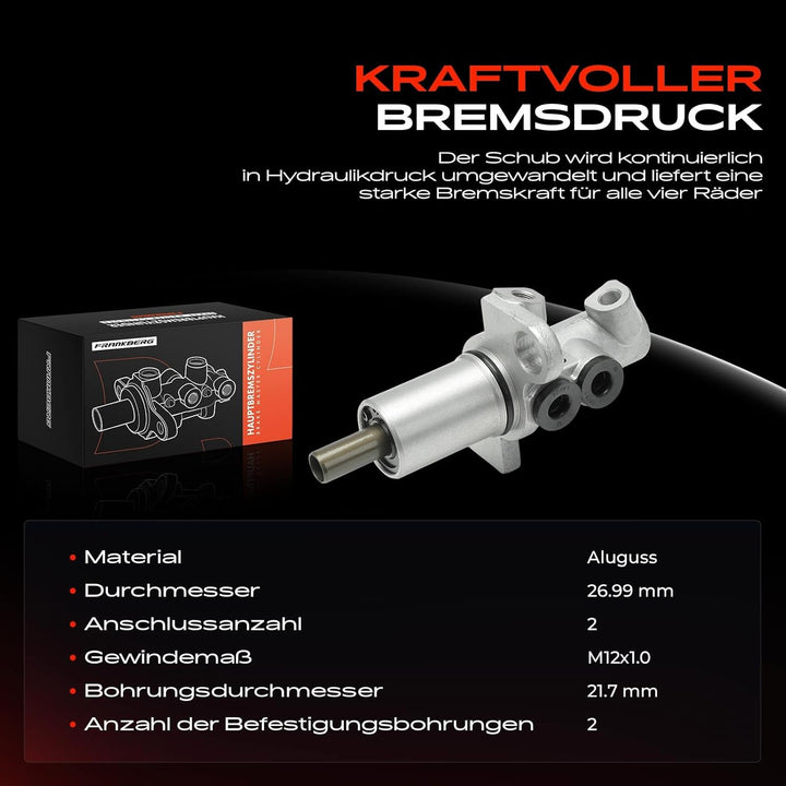 Frankberg Hauptbremszylinder Bremszylinder Kompatibel mit A4 4.2L 2003-2008 A6 4B2 3.0L 4.2L 2002-20