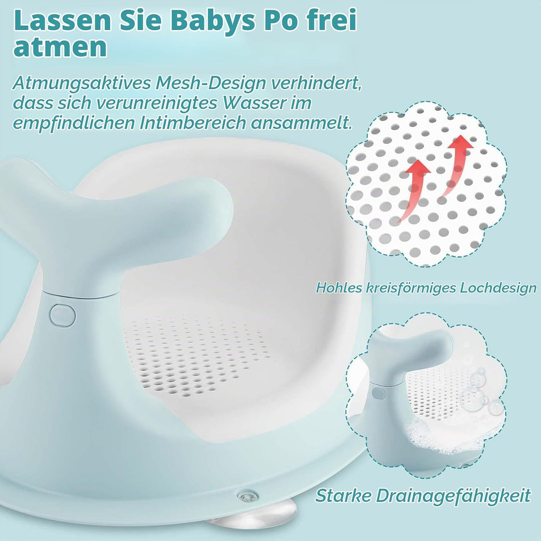 Niedlicher Walform Baby Badewannensitz,atmungsaktives und elastisches Netz-Silikonkissen,ergonomisch