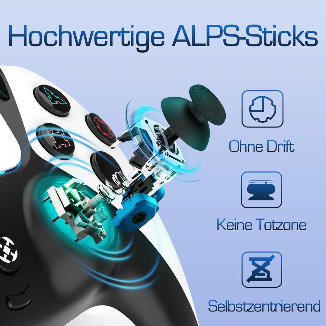 Ruibopad Für PS4 Controller,Wireless Controller Kompatibel mit PC,Pro,Slim,ALPS Joysticks Ohne Drift