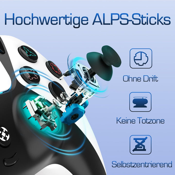 Ruibopad Für PS4 Controller,Wireless Controller Kompatibel mit PC,Pro,Slim,ALPS Joysticks Ohne Drift