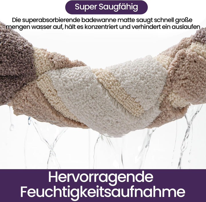 DEXI Badezimmerteppich rutschfest Badematte 60 x 90 cm,Badteppich Saugfähig Weich Maschinenwaschbar