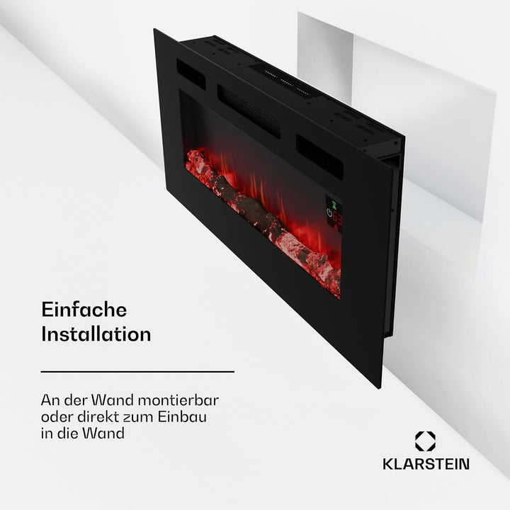 Klarstein Galeras Smart Elektrokamin - 1800 W Heizleistung, Realistische LED-Flammen, App & Fernbedi