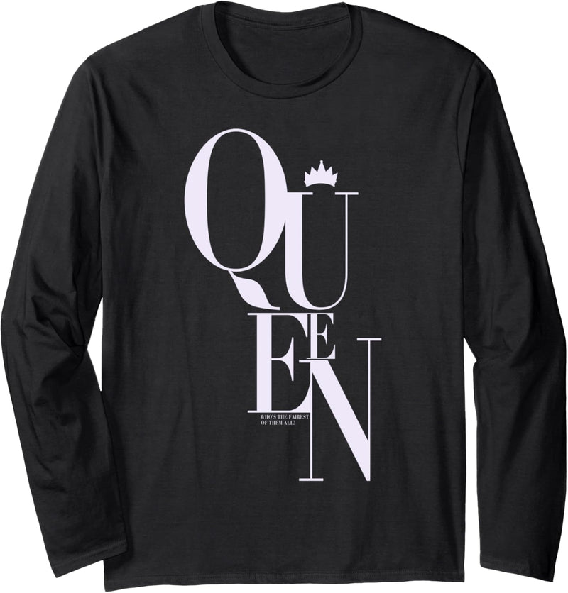 Disney Villains Evil Queen Text Logo Langarmshirt