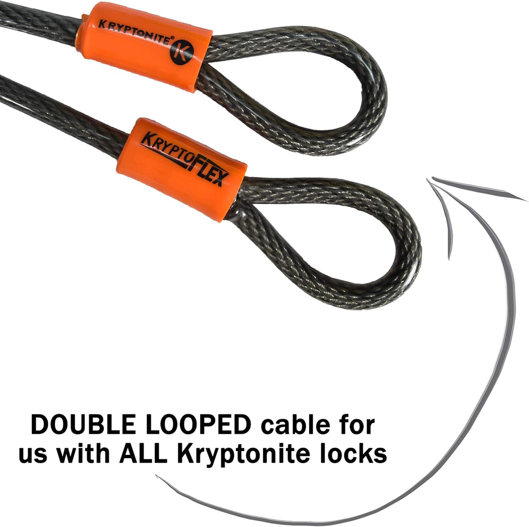Kryptonite 808 Kabelschloss Evolution series 4 Integrated Chain 1090, Schwarz, 90cm & Schlaufenkabel