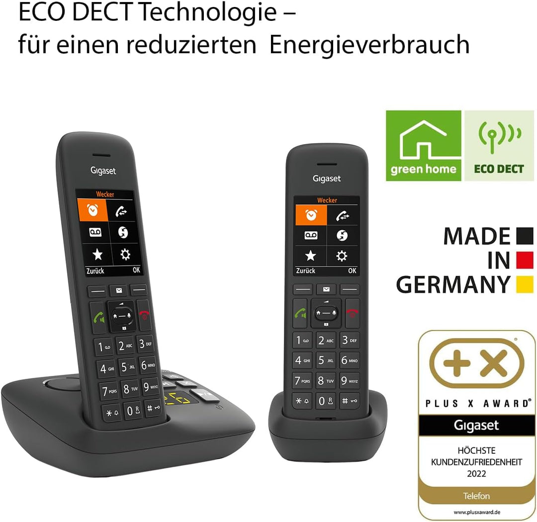 Gigaset C575A Duo, 2 Schnurlose Telefone mit Anrufbeantworter, grosses Farbdisplay mit aktueller Ben
