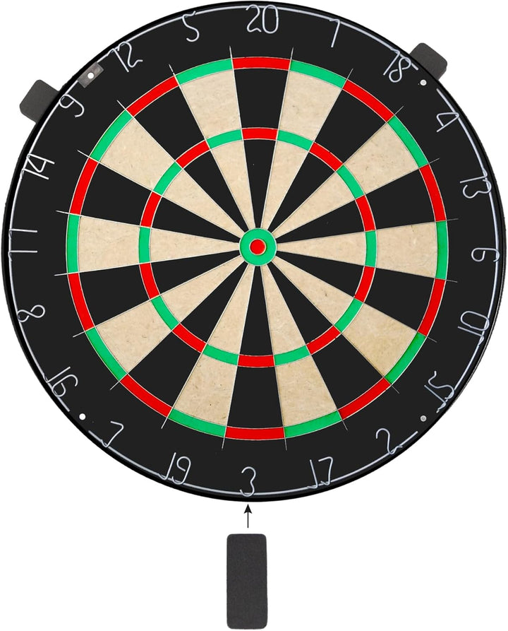 Karella Dartscheibe BullOut Steeldarts Set inkl. 6 Darts, Profi Turnier Dartboard ⌀ 45 cm, klammerfr