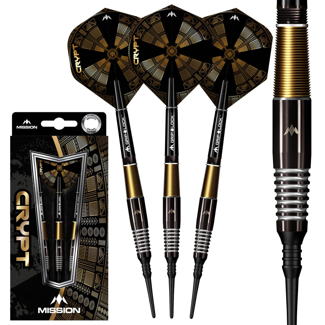 Mission Crypt Black & Gold PVD M2 90% Softdarts 21 Gramm