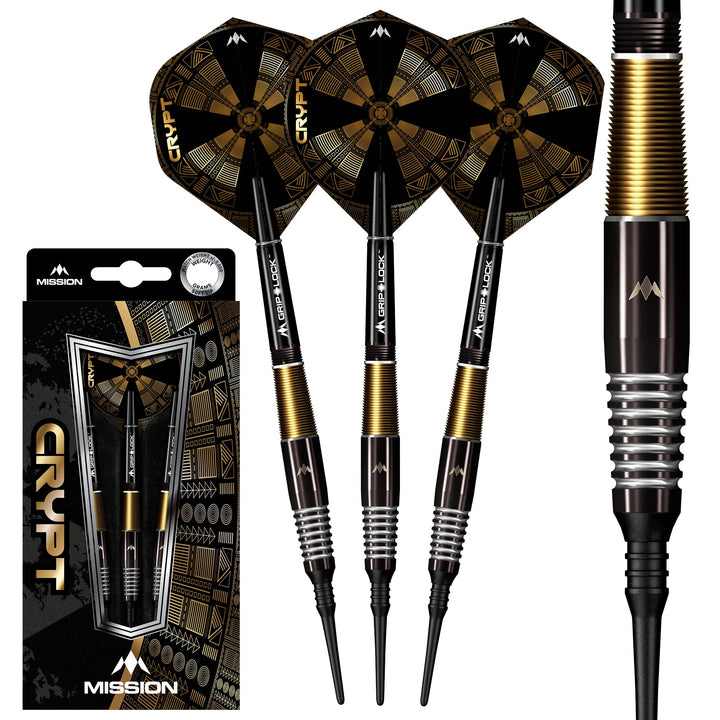 Mission Crypt Black & Gold PVD M2 90% Softdarts 21 Gramm