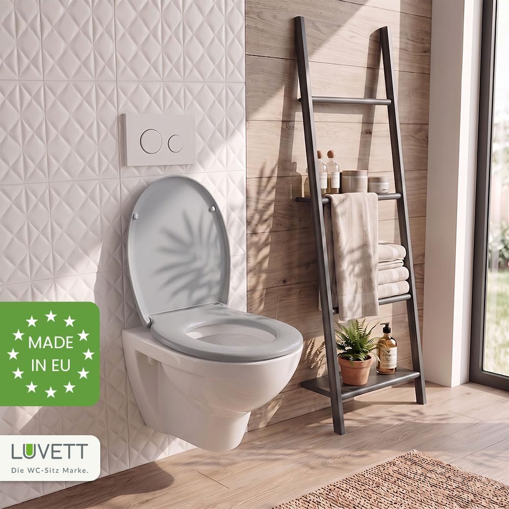 LUVETT® Toilettendeckel mit Absenkautomatik C770 oval, WC-Sitz mit 3 Befestigungsvarianten zur Wahl,