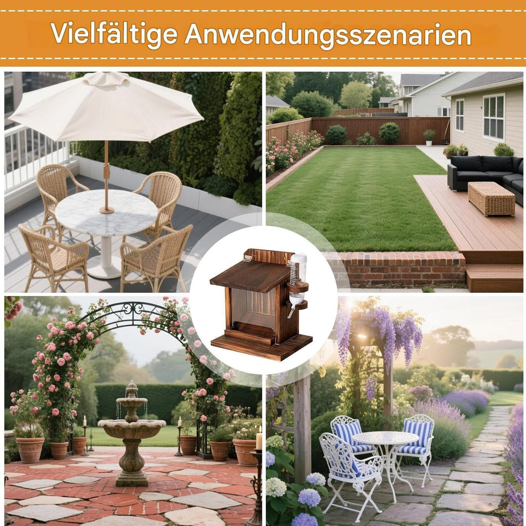 Eichhörnchen Futterhaus Für Draussen - Garten Streifenhörnchen Futterstation Mit Trinkflasche - Wand
