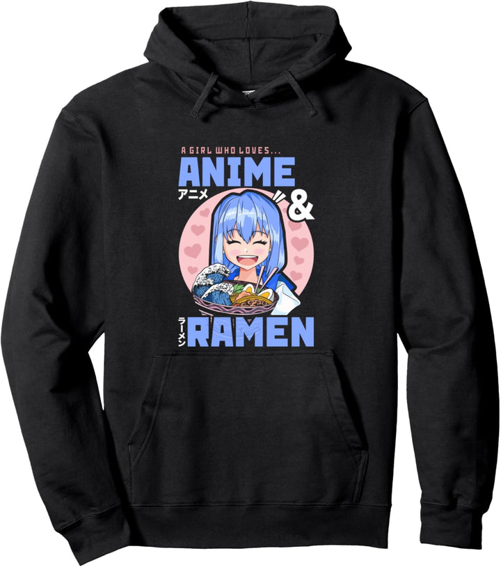 Mädchen Das Anime & Ramen Liebt Manga Anime Merch Pullover Hoodie