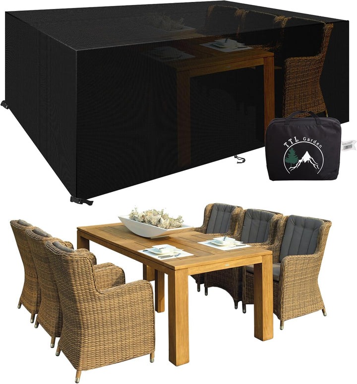 TTL Garden 123x61x75cm Premium Gartenmöbel Abdeckung - 600D Oxford Gewebe wasserdicht mit Schnallen