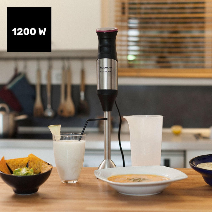Taurus Bapi 1200 Inox Handmixer, 1200 W, Schneebesen und Schneebesen, ergonomischer Griff 1200 W Ede