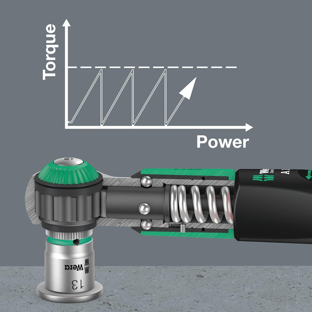 Wera 05075800001 Safe-Torque A 1 Drehmomentschlüssel mit 1/4"-Vierkantantrieb, 2-12 Nm, Schwarz-grün