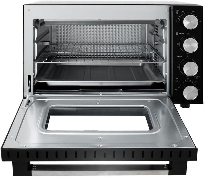 ADLER EUROPE Mini-Backofen AD 6031, 30L, Elektrobackofen mit Drehspiess, 12 Backmodi, Timer, 1800W,