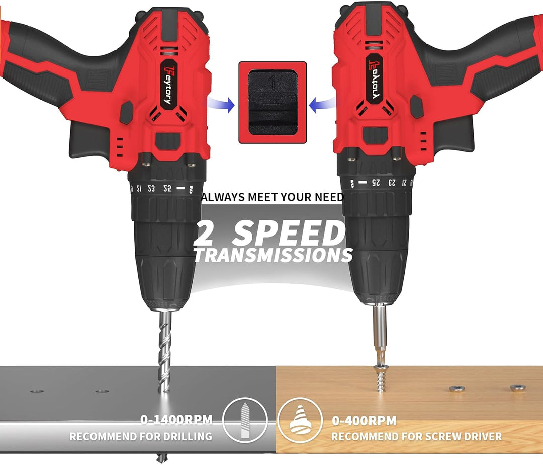 Akkuschrauber Klein Akku Bohrschrauber Set 21V Akkubohrer mit 1x Akkus und 29 Stück Zubehör, 45Nm Dr