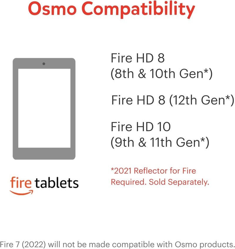 Osmo - Little Genius Starter Kit für Fire-Tablet - 4 Lernspiele - 3-5 Jahre - Buchstaben, Laute, Kre