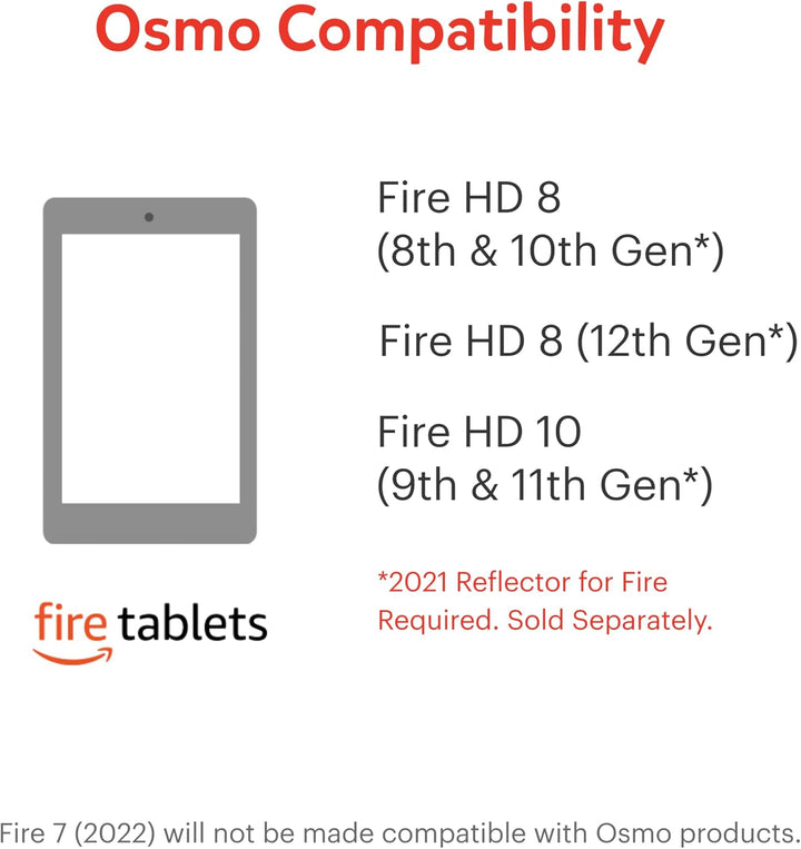 Osmo Little Genius Starter-Set für Feuer-Tablet + frühes Mathematikabenteuer – 6 Lernspiele – Alter