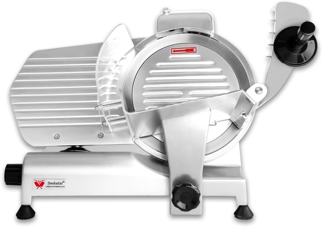 Beeketal 'Profi 250' Aufschnittmaschine mit Ø 250 mm Spezialmesser (glatte Schneide), Schnittstärke