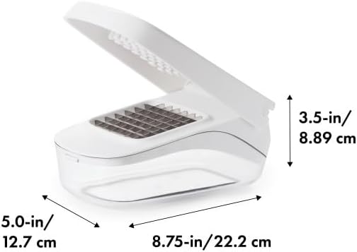 OXO Good Grips Gemüseschneider/Zwiebelhacker mit Klingen aus Edelstahl (Weiss und Transparent) Pour