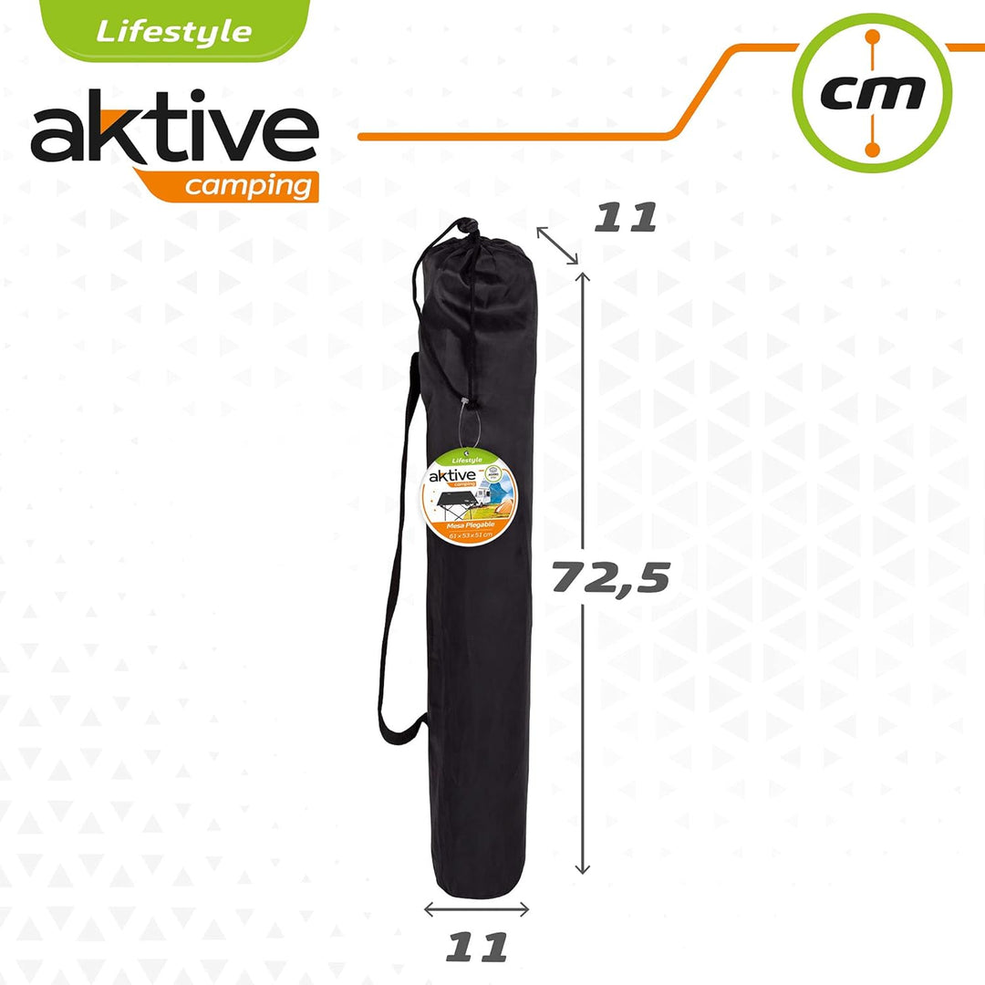 AKTIVE 52843-Klapptisch Textil 61x53x51 cm Camping, Metallrohr + Polyester, rot