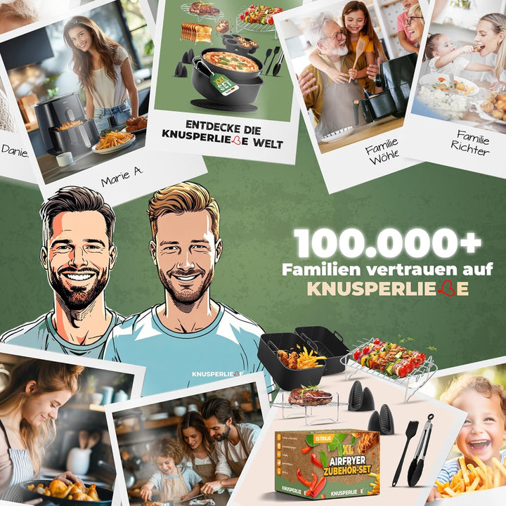 Ninja Heissluftfritteuse Zubehör Set | 24 Teilig | mit Ölsprüher uvm. XXL Airfryer für Foodi AF300EU