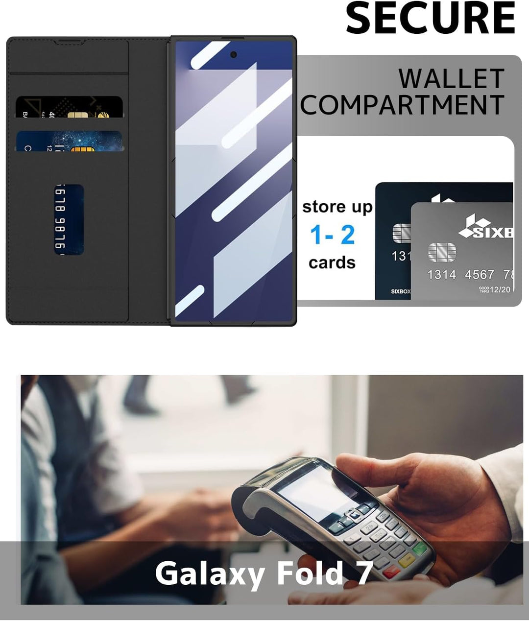NINKI für Samsung Galaxy Z Fold 7 Wallet Case mit Kartenhalter,Eingebauter Displayschutz handyhülle