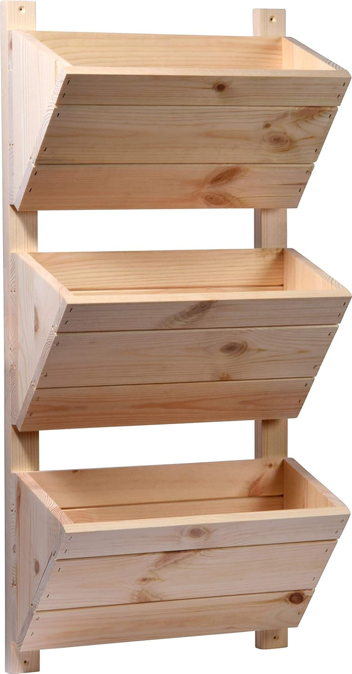 dobar® Green Label 58383FSCe Wandbeet mit 3 Pflanzkästen | Blumentreppe aus Holz | Blumenleiter für