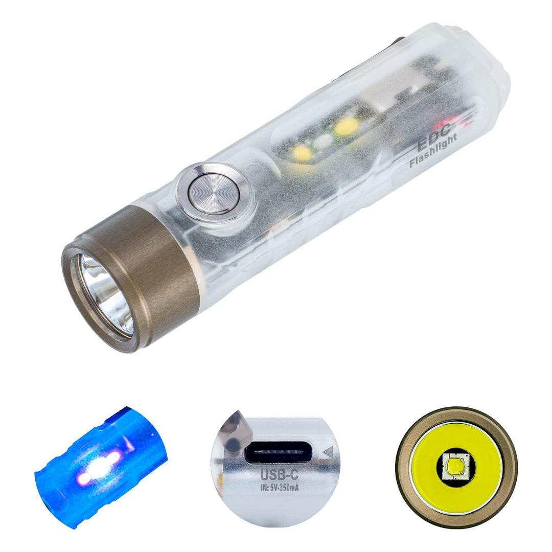 RovyVon Aurora A7 G4 7075 USB C wiederaufladbare Schlüsselanhänger Taschenlampen, 650 hohe Lumen kle