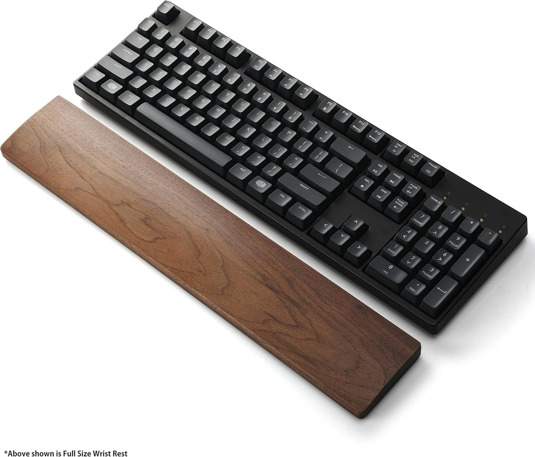 Faluber Handballenauflage aus Holz, 300 mm Länge und 20 mm Dicke für Kompakte Tastatur, Walnussholz,