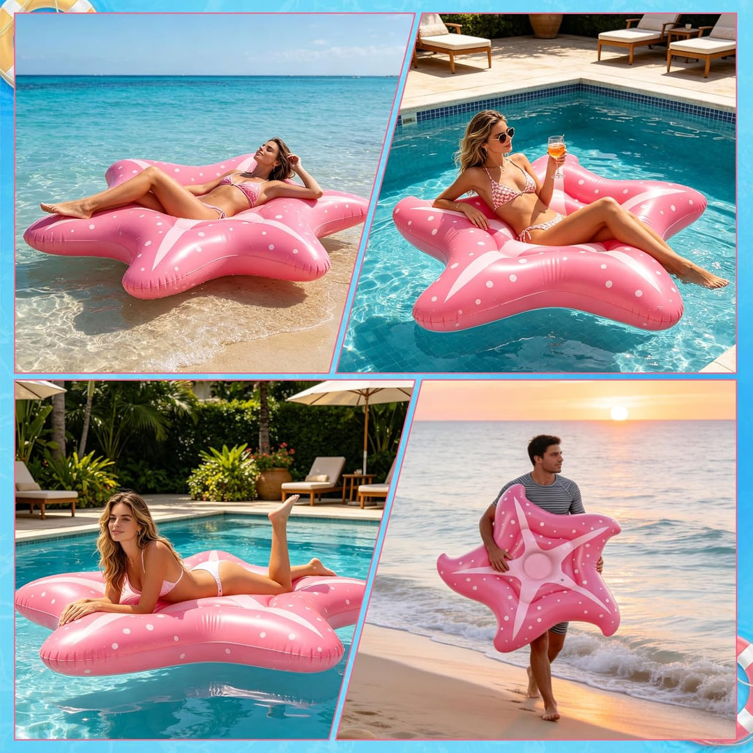 Luftmatratze Pool Seestern 150cm Schwimmtier Luftmatratze Wasser Wasserhängematte Pool Spielzeug für
