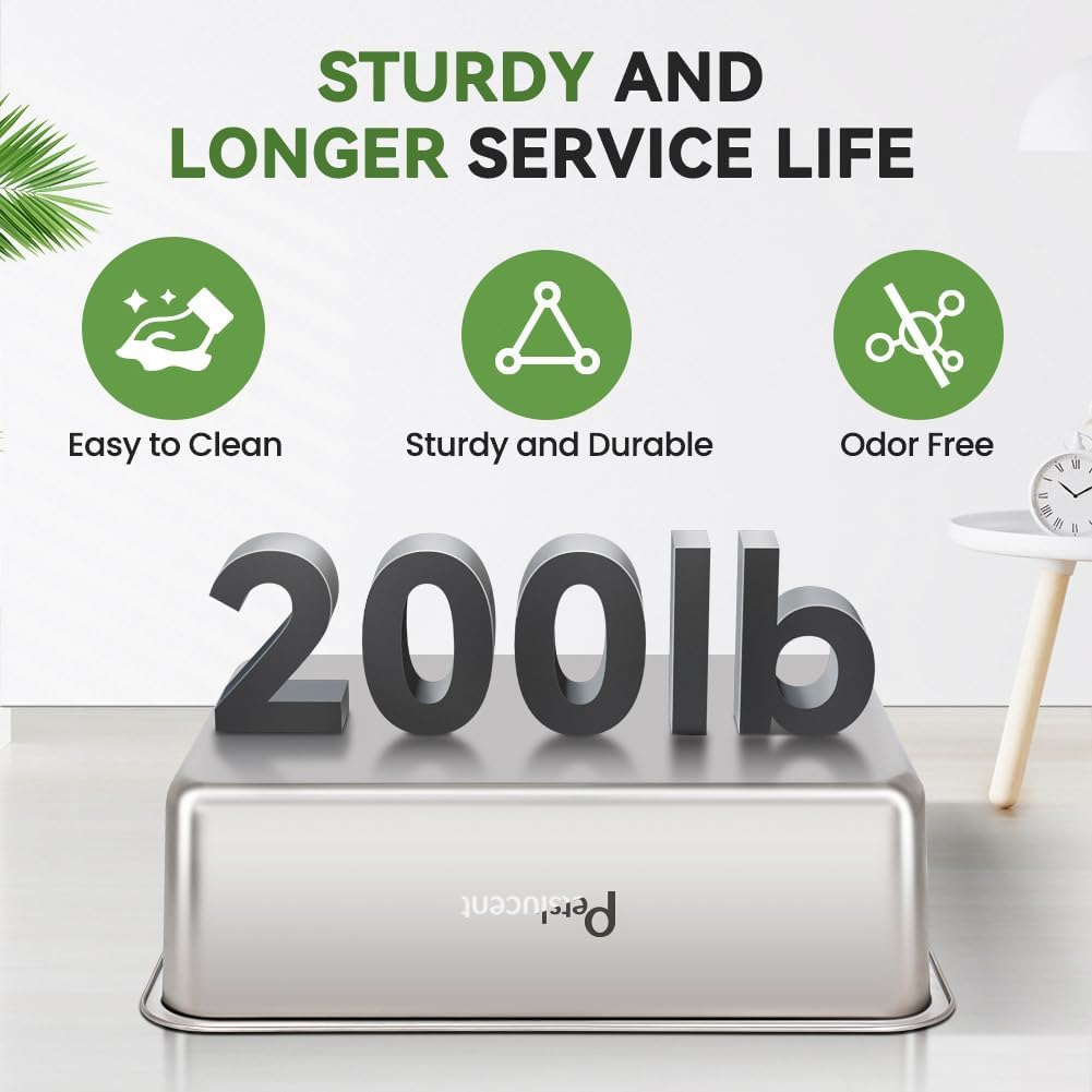 Katzentoilette aus Edelstahl: Extra grosse Metall-Liter-Box – leicht zu reinigende hohe Seite Katzen