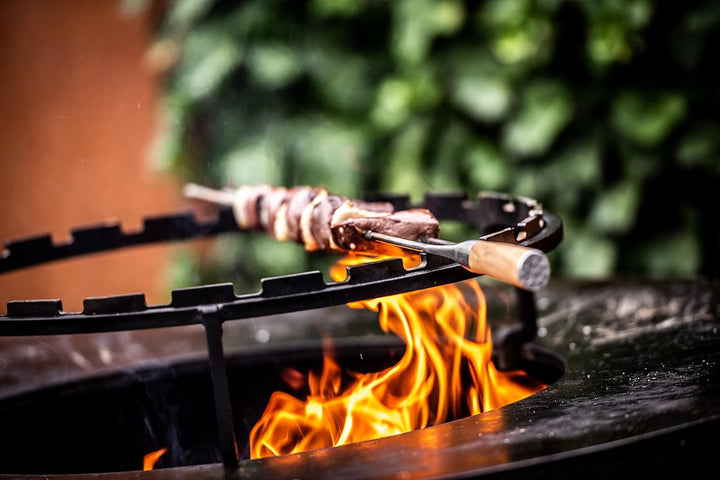Forged Churrasco Grillspiesse 60cm, Olivenholz Griff, Edelstahl, Gabelspiess 60.0 Zentimeter, 60.0 Z