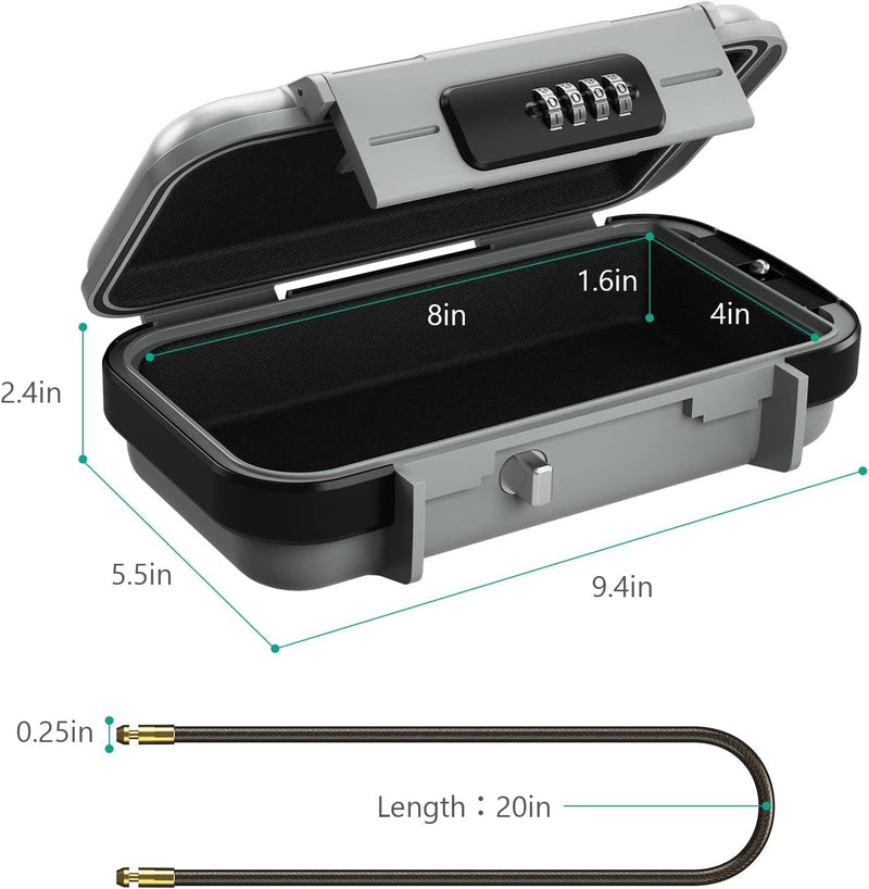 ORIA Tragbarer Tresor mit Zahlencode, Sicherheitsbox Outdoor Sicherheitssafe, mit abnehmbarem Drahts